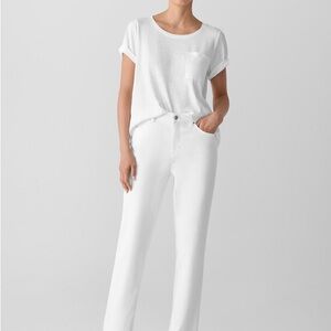 Garment Dyed Organic Cotton Stretch Denim NWT Slim Ankle Jean